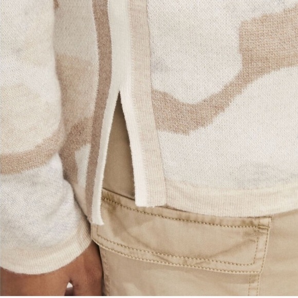 Vineyard Vines L Beige Camo Long Sleeve V-Neck Pullover Sweater Wool Cashmere - Picture 6 of 14